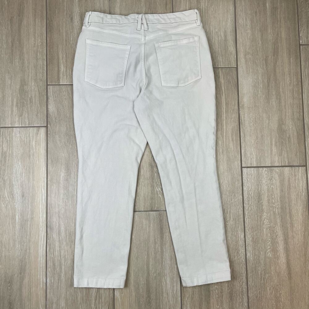 Good American Good Curve Cropped Jeans Women's 12/31 Ivory High Rise Straight - Picture 3 of 8